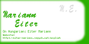 mariann eiter business card